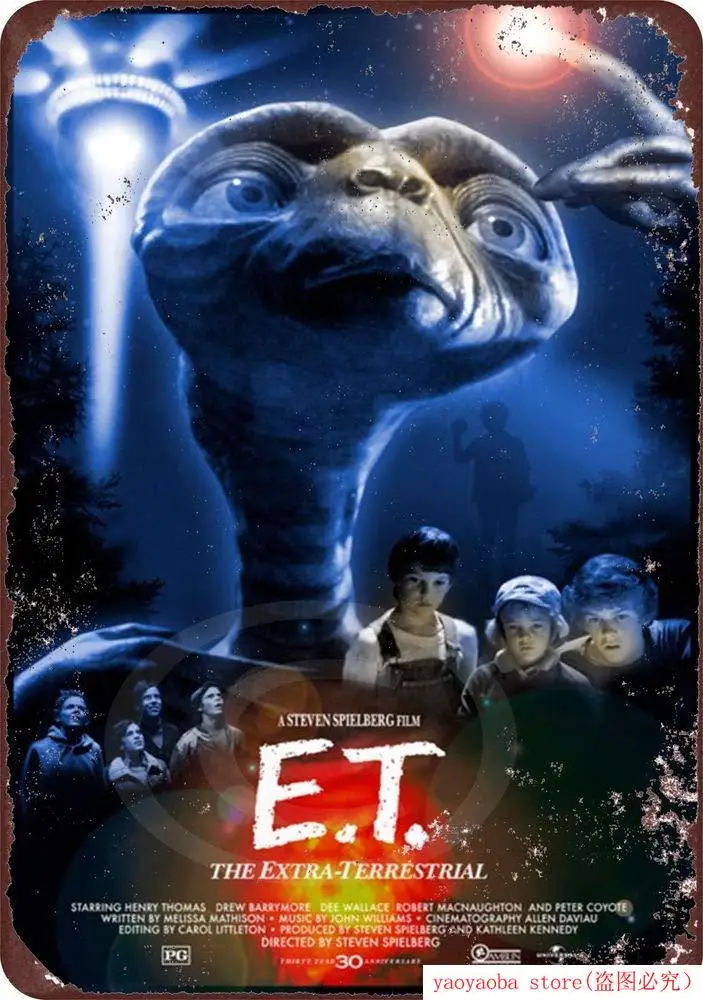 Оловянный знак 1982 E.T. Экстра наземный фильм Классический настенный плакат Винтаж Ретро Оловянная картина «металлические номерные знаки» оловянный знак Настенный декор