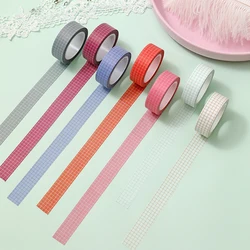 Bandes adhésives Washi à grille 10m, 4 pièces/ensemble, Stickers de papeterie pour Scrapbooking, artisanat décoratif, emballage cadeau 