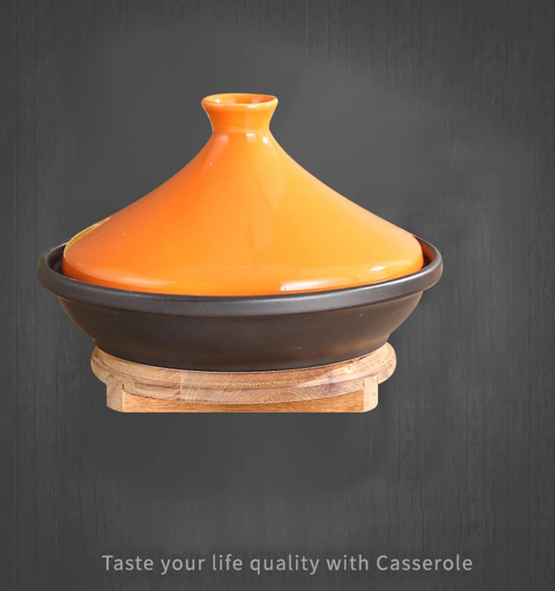 Кастрюля с двойными ушами Марокканская Tajine керамическая кастрюля морепродукты горячий горшок на пару рисовое тушеное сковорода 20 см