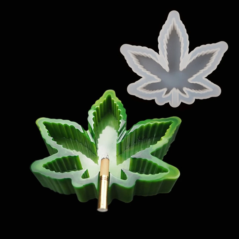 Crystal Resin Ashtray Maple  Leaf  Epoxy  Resin  Mold  Casting  Tool  Silicone 