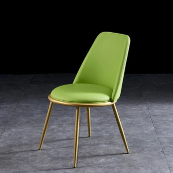 

Nordic Leisure Designer Chair Light Luxury Dining Chair Iron Art Simple Modern Soft Sofa Dining Chair Backrest Stool Household