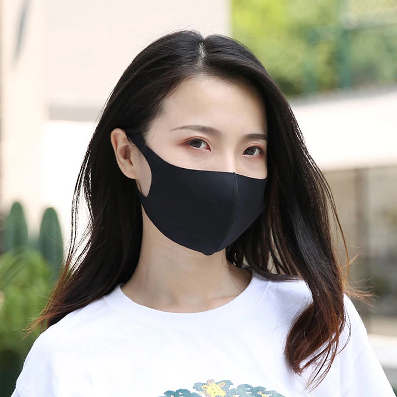 1 шт., черная, Корейская версия, губчатая маска для рта, дышащая, унисекс, губка, маска для лица, многоразовая, против загрязнения, защита для лица