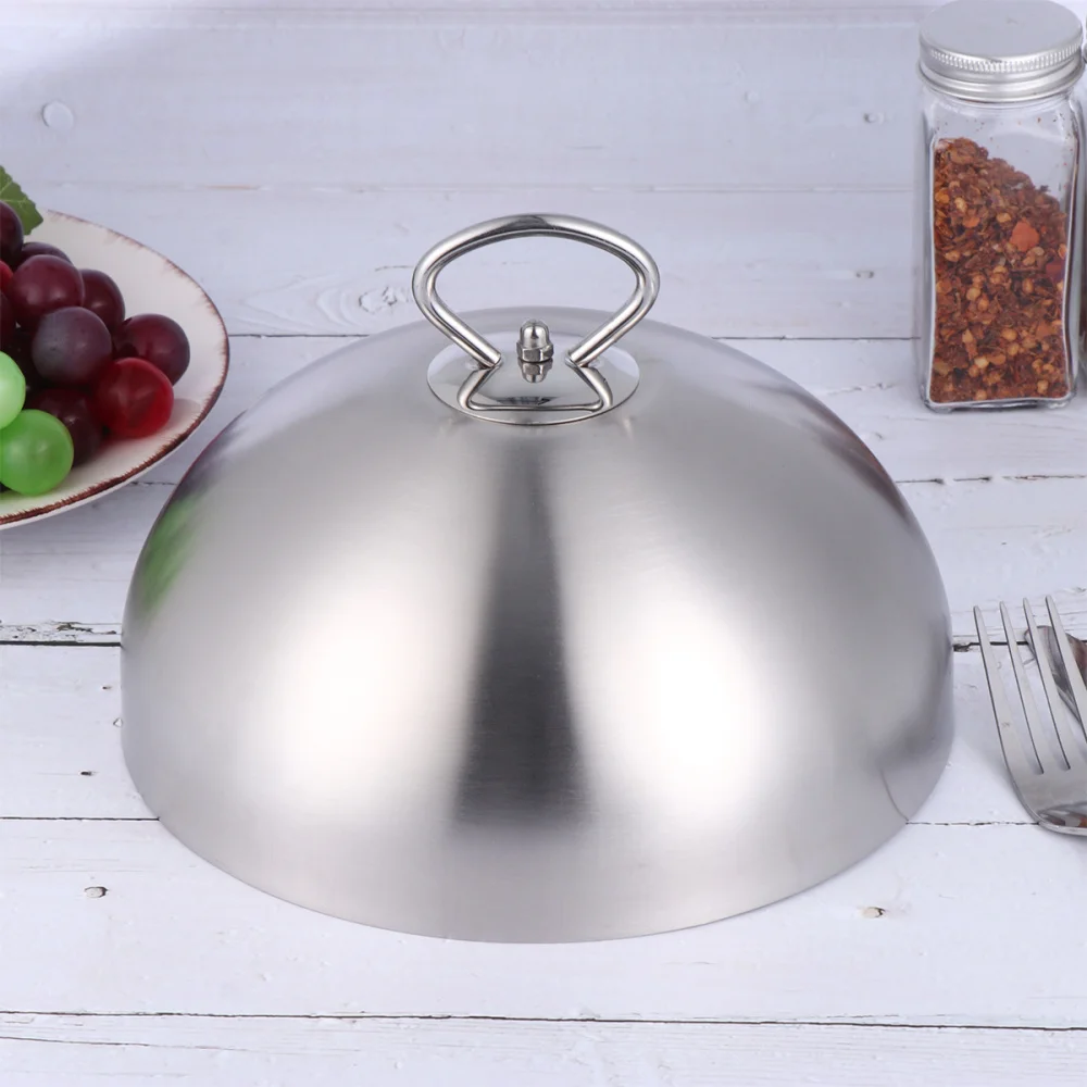 1Pc 20/24/26/28cm Stainless Steel Steak Cover Teppanyaki Dome Dish Lid Anti Oil Splashing Food Cooking Tool for Home | Дом и сад