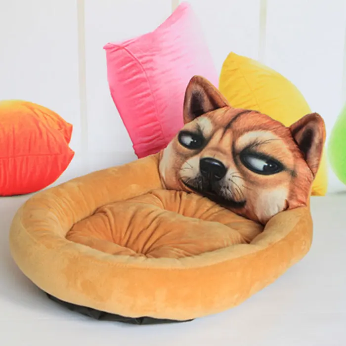 Pet Dog Nest Soft Comfortable Cartoon Printed Warm Cats House Sleeping Bag Mat Pet Supplies E2S