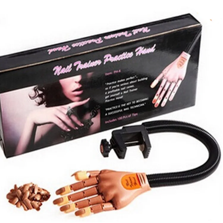 

Foreign Trade Hot Selling Manicure Practice Prosthetic Hand with Joints Arm Adjustable Curved Mechanical Hand Send 100 Pieces Na