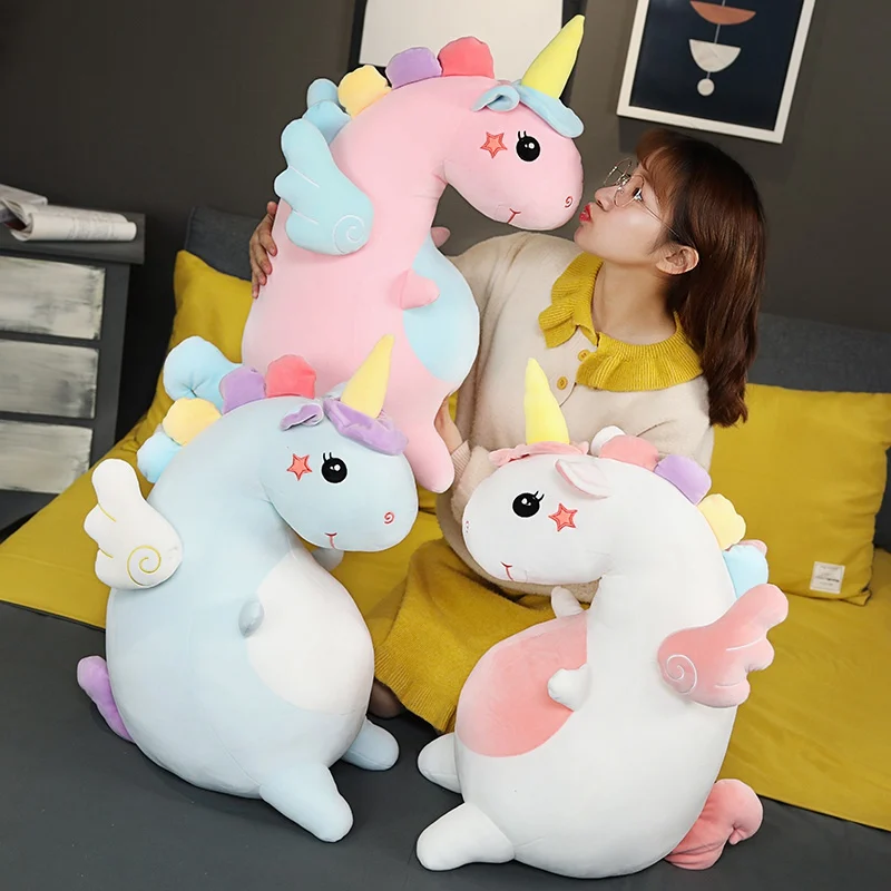 

Huggable Cute Soft New Unicorn Plush Toy Cartoon Animal Horse With Wings Stuffed Doll Home Decor Baby Kids Girls Birthday Gift