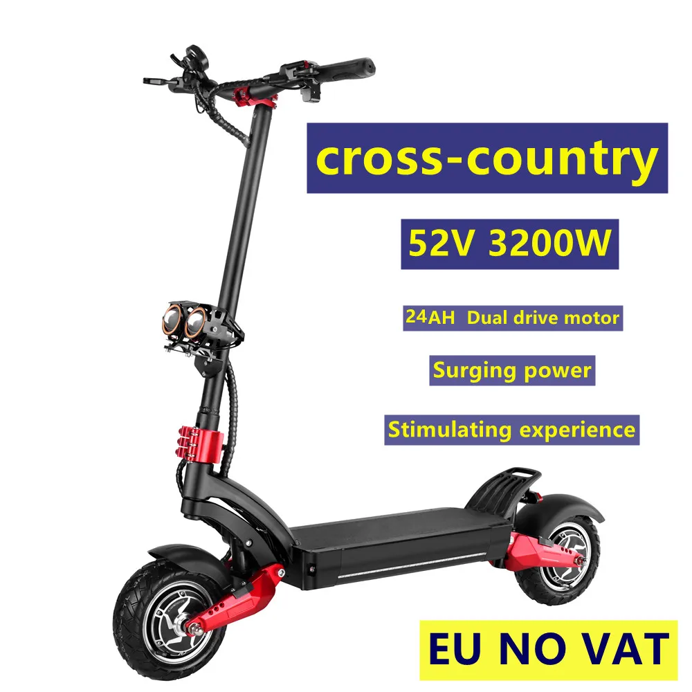 10-дюймовый электрический скутер 52/60V3200W двухколесный складной гидравлический