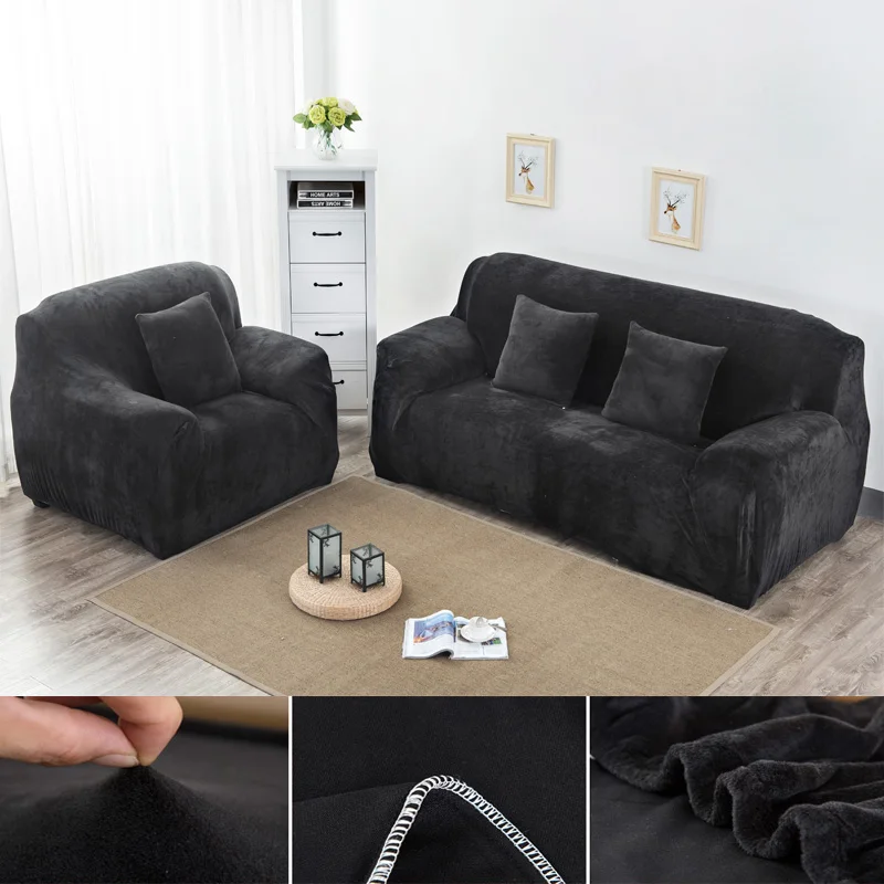 

Thickened flocking elastic sofa cover universal living room dustproof and pet-proof sofa cove L-shaped chaise armrest sofa cover