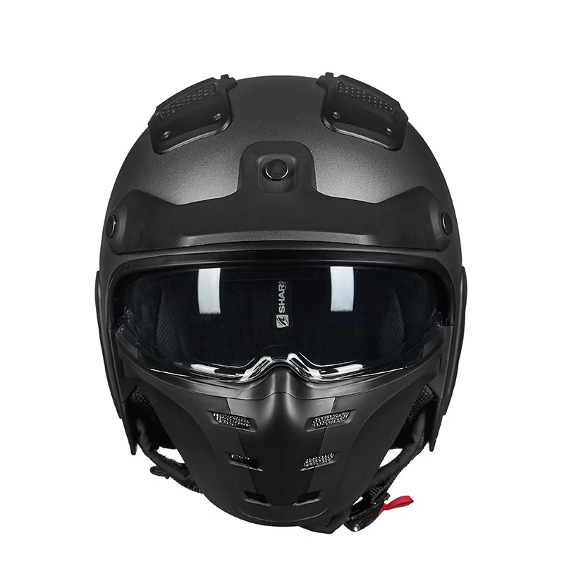 road off- road motorcycle half helmet four seasons locomotive half- covered helmet detachable cap eaves