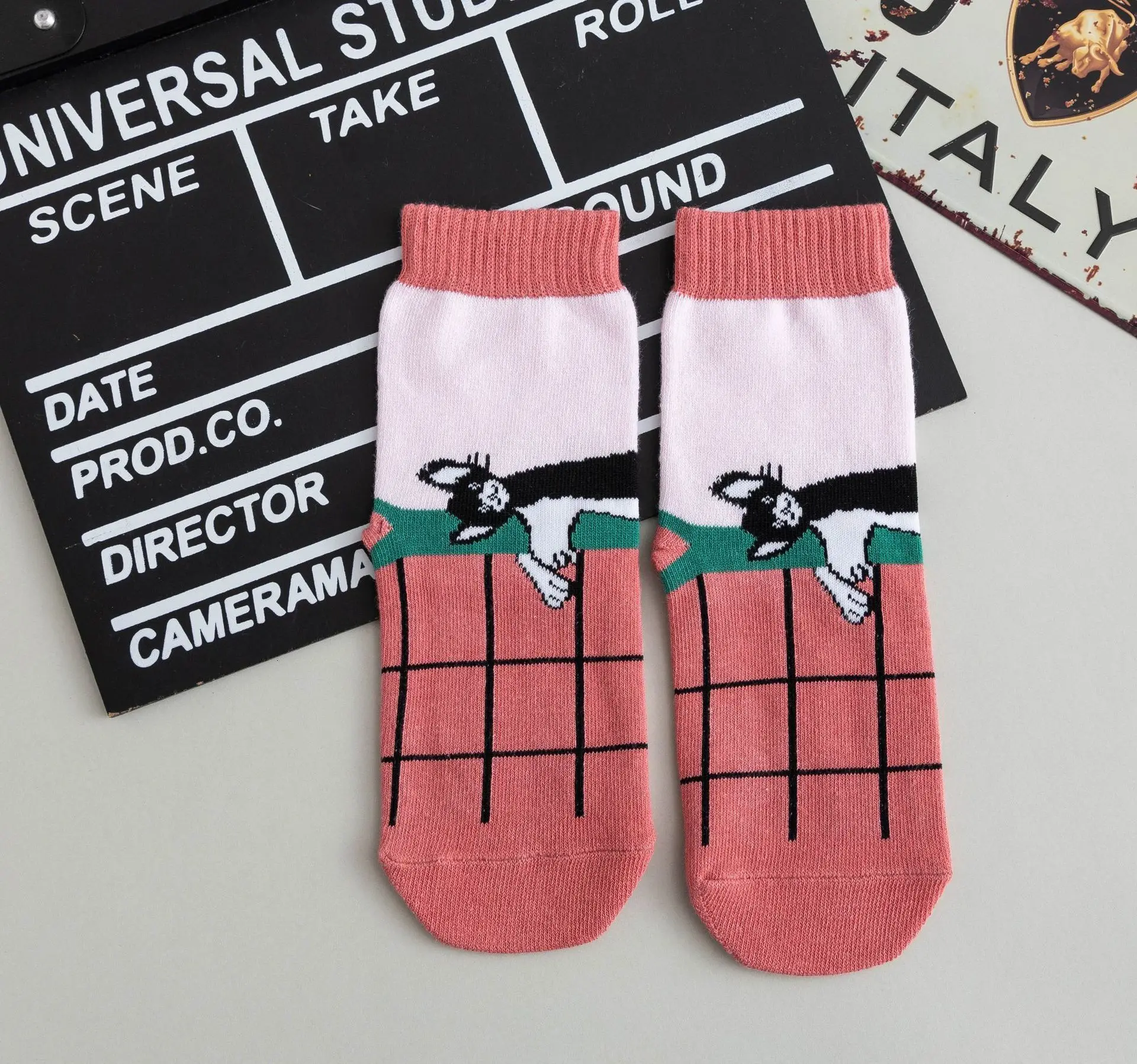 Leather pink lattice SP& CITY оригинальные забавные Женские носочки с рисунками из мультфильмов, Зимние Повседневные Удобные носочки для женщин, дышащие модные носки - Цвет: Leather pink lattice