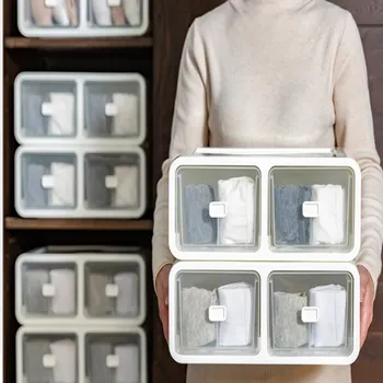

Underwear Storage Box Plastic Dormitory Home Wardrobe Compartment Storage Box Drawer Bra Underwear Briefing Box