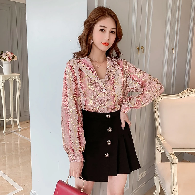 Blusa 2021  V  콺,   콺,  ,  ǽ ̵ Ƿ, 10310