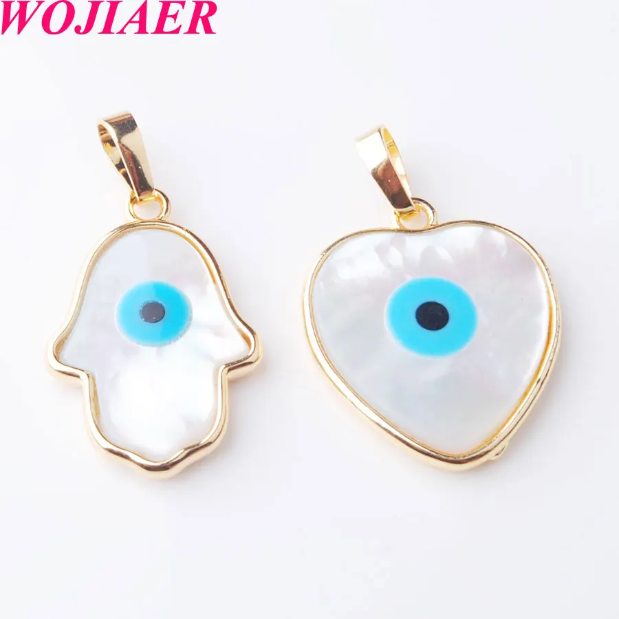 

WOJIAER Natural Paua Abalone Shell Beads And the eyes Eyes Necklace&Pendants for Best Friends DIY Jewelry Gift 18Inches PBN813