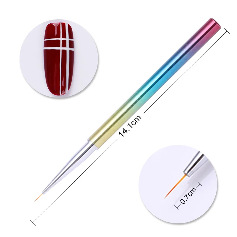 Brush Liner 7mm 3 BORN PRETTY, 1 шт., акриловая ручка для рисования водным мрамором, кисть для рисования серебристыми цветами, инструмент для маникюра и дизайна ногтей, ручка, инструмент для ногтей DIY - Цвет: Brush Liner 7mm 3