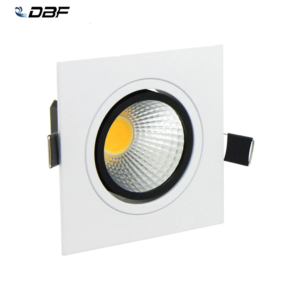 

Square Ceiling Spot Light Dimmable 7W 9W 12W 15W Recessed LED COB Downlight with AC90-265V LED Transformer for Kitchen Home
