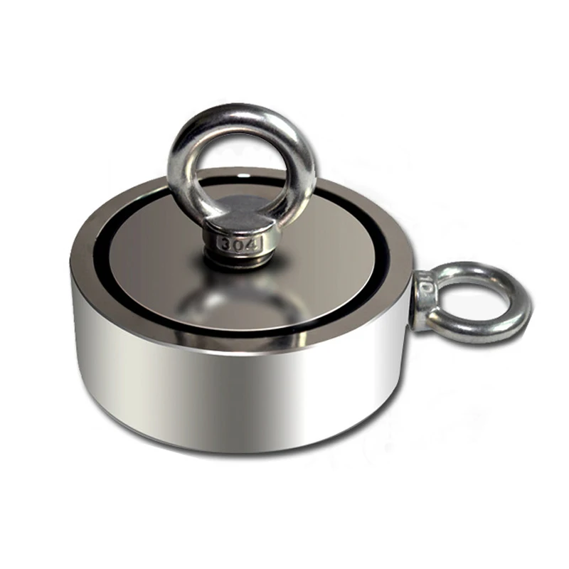 D40mm D60mm D94mm Double Sided Powerful Neodymium Magnet Salvage River Fishing Magnets Ring Hook Double Ring