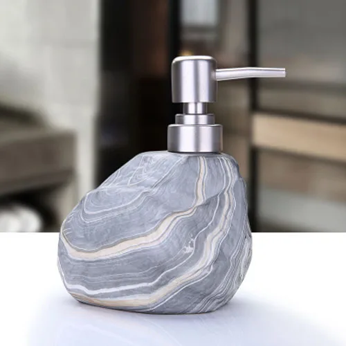 JINSERTA мраморный диспенсер для мыла Sub-Bottle роскошный керамический домашний отель ванная комната дезинфицирующий шампунь для мытья тела лосьон бутылка - Цвет: Light Blue