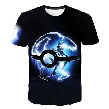 

3D Pokemon Detective Pikachu Printed Children Summer girl clothes Short Sleeve T shirt 2020 camisetas Streetwear kids T shirts
