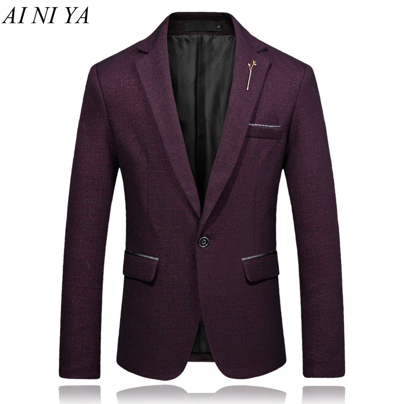 

Men's Blazer High-grade men's casual business suit jacket one-button brand blazers dance wedding top coat fashion clothes