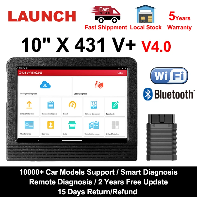 LAUNCH X431 V+ Bi-Directional Full Systems Diagnostic Scan Tool Automotive OBD Key Programming Professional Car OBD2 Scanner