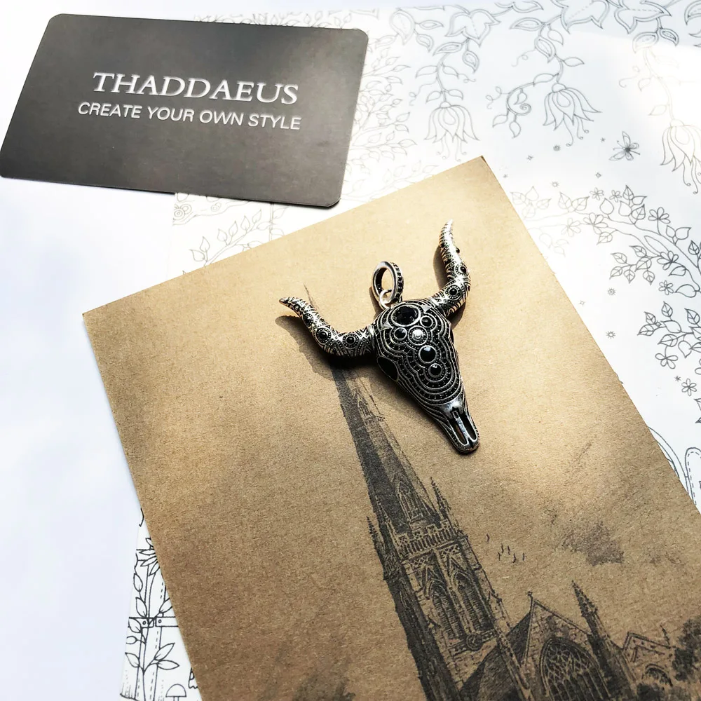 Pendant Necklace Bull Buffalo Skull Sword Fashion Vintage Rebel Jewelry Europe Bijoux Gift For Woman Men