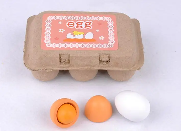 6 шт деревянная кухонная игрушка сборка яйцо игрушка набор игровой домик имитация Деревянное яйцо модель двойной цвет Шесть яиц игрушки