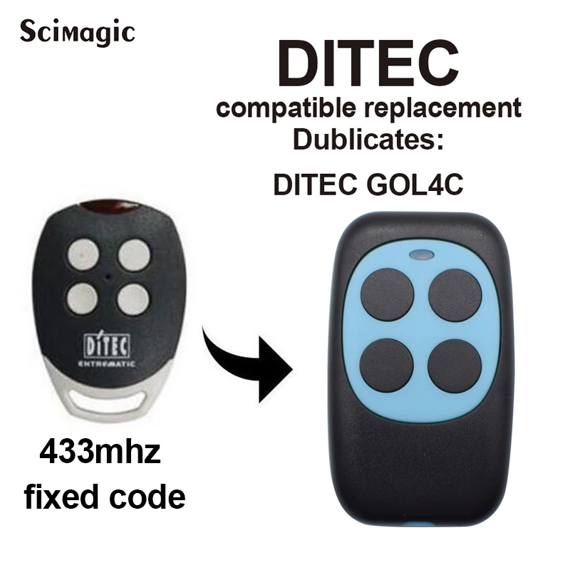 Пульт дистанционного управления DITEC для BIXLS2 BIXLP2 GOL4 BIXLG4 433 МГц непрерывный код и GOL4C