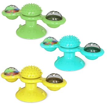

Whirling Scratching With Led Ball Teasing Interactive Massage Kitten Turntable Pet Tickle Soft Educational Windmill Cat Pet Toy