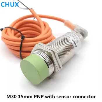 

Inductive Proximity Sensor Switch PNP M30 15mm Sensing Detection distance with Bend Socket Sensor Connector
