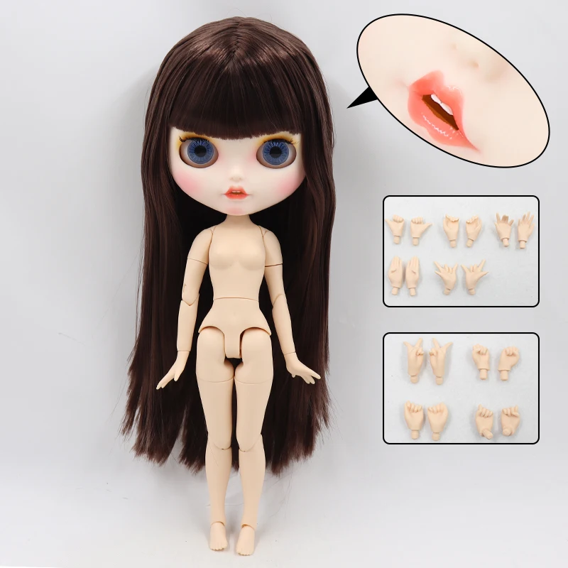 ICY factory blyth doll joint body bjd toy custom doll naked doll with hands AB matte face on sale 1/6 30cm - Цвет: doll and hands AB