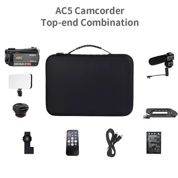 

Video Camera 4K Camcorder Vlogging Camera WiFi YouTube Braodcast Videos Ordro AC5 12X Optical Zoom Camara Filmadora Profissional