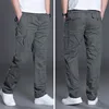 Plus Size 7XL Cargo Pants Men Outwear Multi Pocket Casual Cotton Straight Slacks Pants Military Trousers Overalls Zipper Pants 3