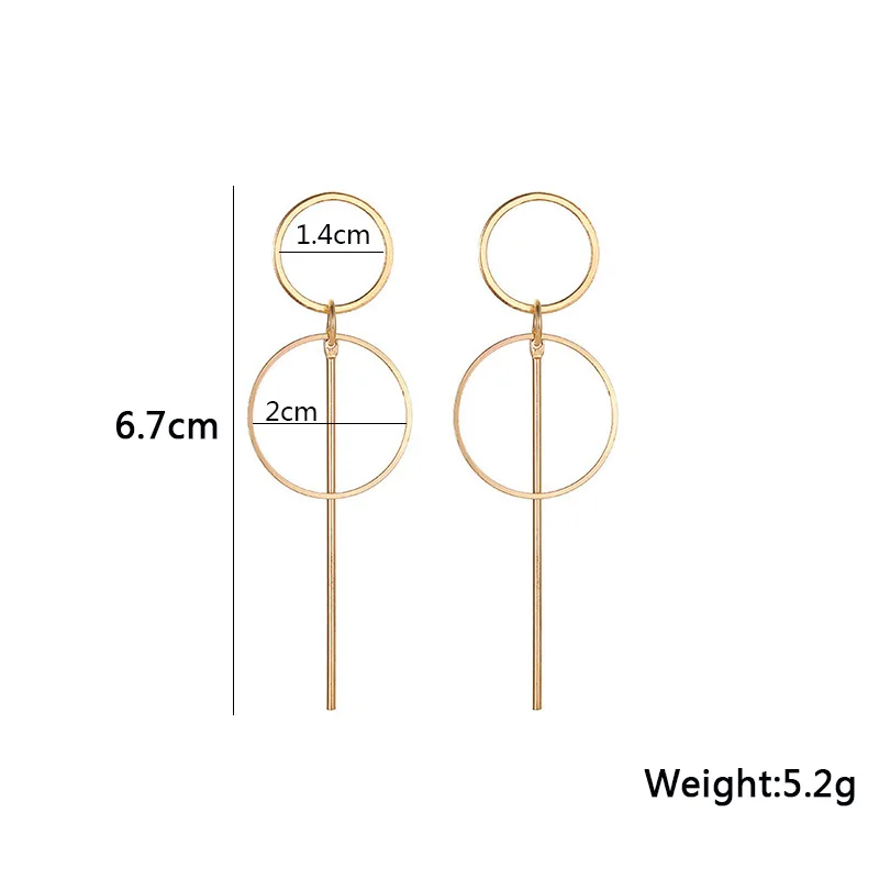 Exaggerated Hollow Geometric Pendants Drop Earrings for Women Big Personality Simple Dangle Earring Long boucle d'oreille dangle earrings