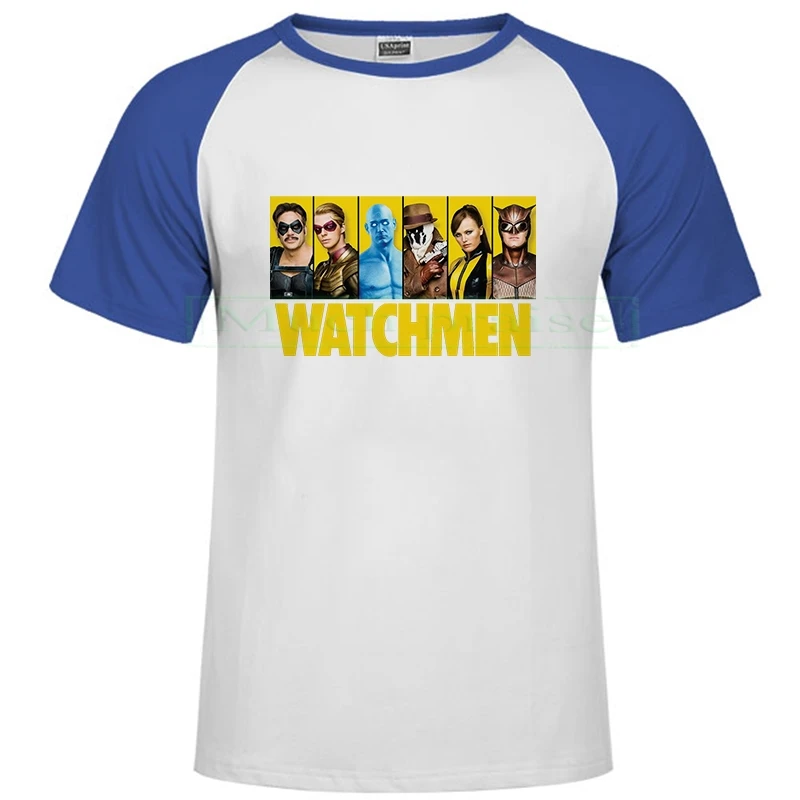 2020One piece Watchmen футболка Летняя белая футболка Графический camiseta masculina забавная уличная футболка мандалориан - Цвет: Raglan blue 213