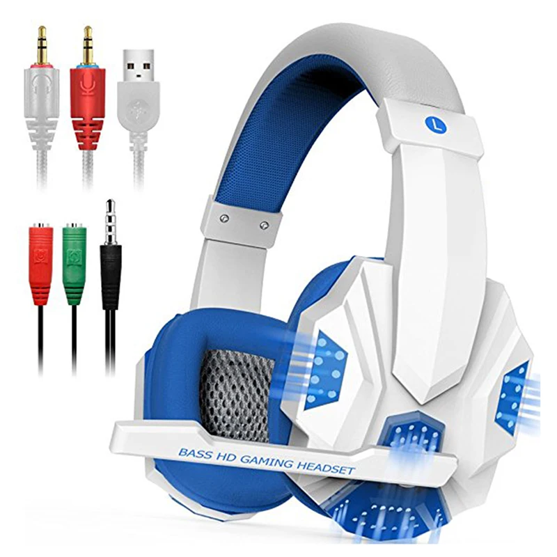 

For Computer PC Laptop Gamer Skype Gaming Headset Big Cool Earphones Noise Isolation Headphones Usb Stereo With Microphone