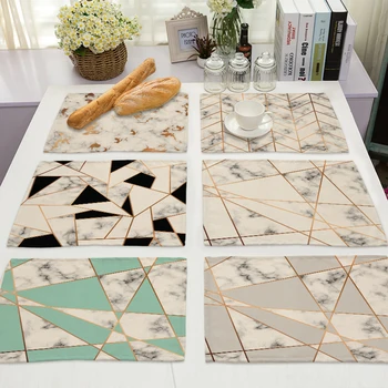 

1Pcs Colorful Cotton Linen Placemat Geometric Pattern Table Mats Kitchen Dining Coaster Pad Cup Mat 42*32cm Home Decor MG0051