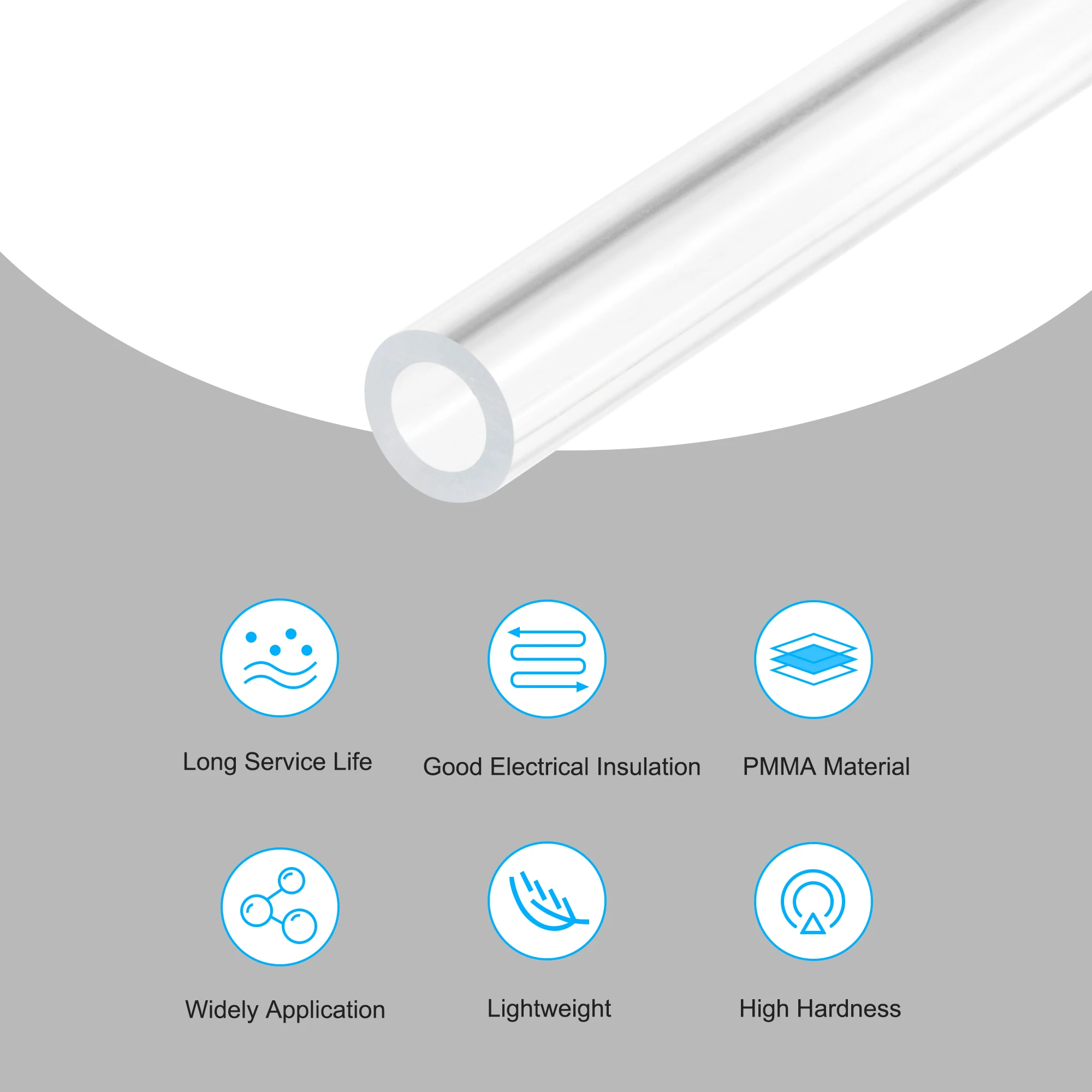 OD 8-35mm Transparent Acrylic Tube Rigid Round Tubing 305mm Length 2pcs PMMA Organic Glass Tube Plastic Pipe Fittings plastic tube
