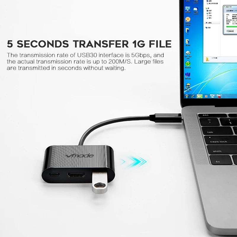 Vmade Тип-C USB-C концентратор к HDMI PD Порты и разъёмы 3-в-1 мини адаптер для USB 3,0 док-станция для huawei P20 Macbook Pro Mini конвертер
