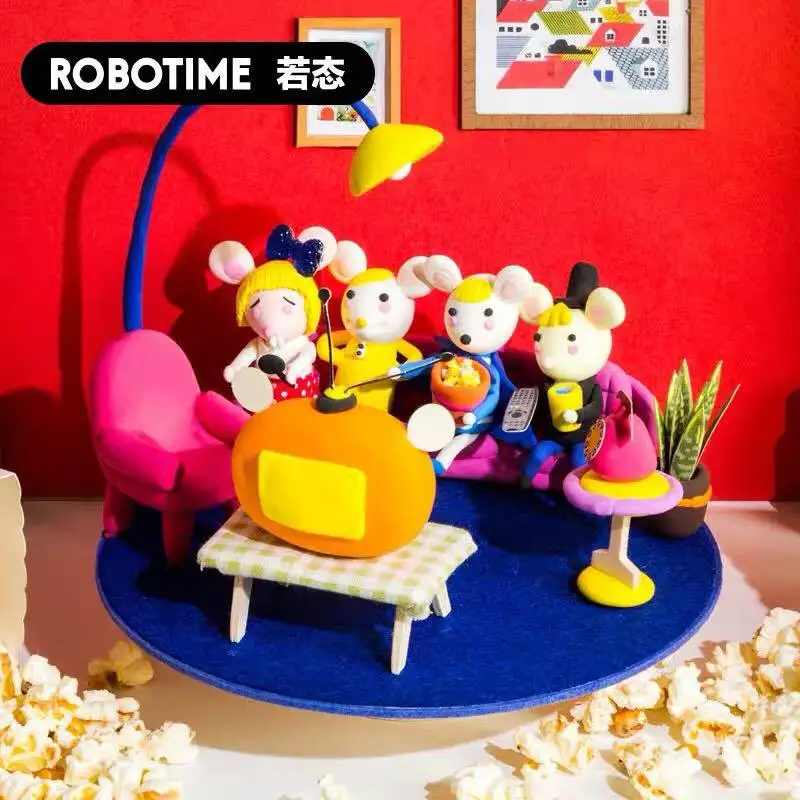 Robotime детский ультра-светильник, глина, сделай сам, пластилин, подарок на день рождения, набор цветной глины, ручная работа, космическая грязевая игрушка