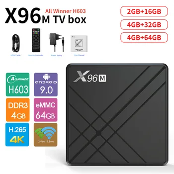 

X96M Android 9.0 TV Box Allwinner H603 Set top Box 2/4GB 16GB 32GB 64GB 4K HD USB 3.0 Support Player Netflix Smart Tv Box