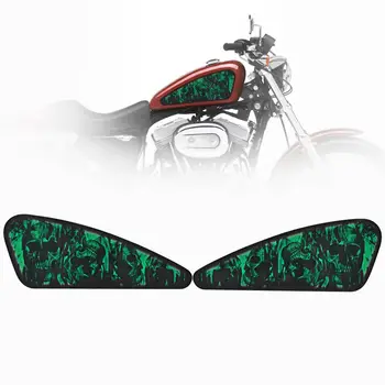 

Motorcycle Green Skull Flame Decal Fuel Tank Decals Stickers Fit for Harley Sportster Honda Jazz 50 APE 50 MONKEY 78-08 GORILLA