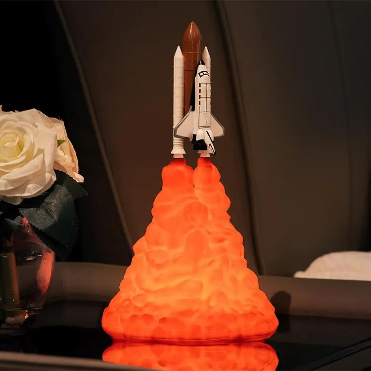  HiMISS 3D Print Space Shuttle Lamp Rechargeable Night Light For Space Lovers Moon Lamp as Room Deco - 4000130138159