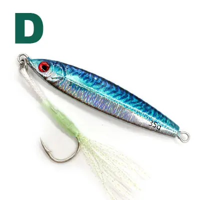 New DRAGER Metal Cast Jig Spoon20G 35G 60G Shore Casting Jigging Lead Fish Sea Bass Fishing Lure Artificial Bait Tackle - Цвет: D