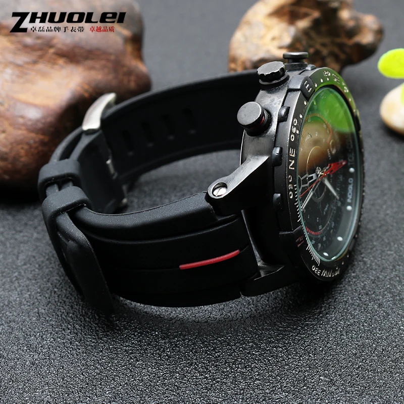Резиновый ремешок для часов timex WATCHT2N720 T2N721 TW2T76300 черный водонепроницаемый