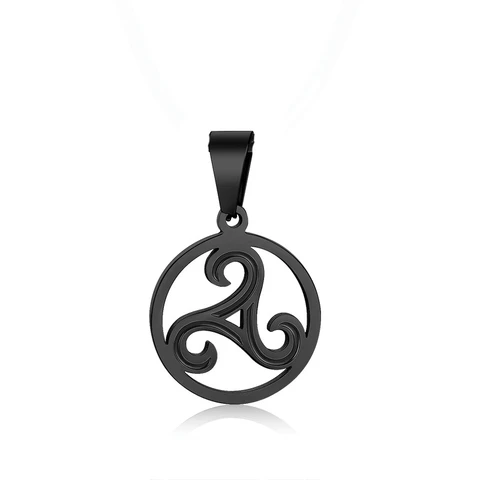 Triple Spiral Pendant Triskele Necklace Stainless Steel Bbc Renaissance Unisex Jewelry