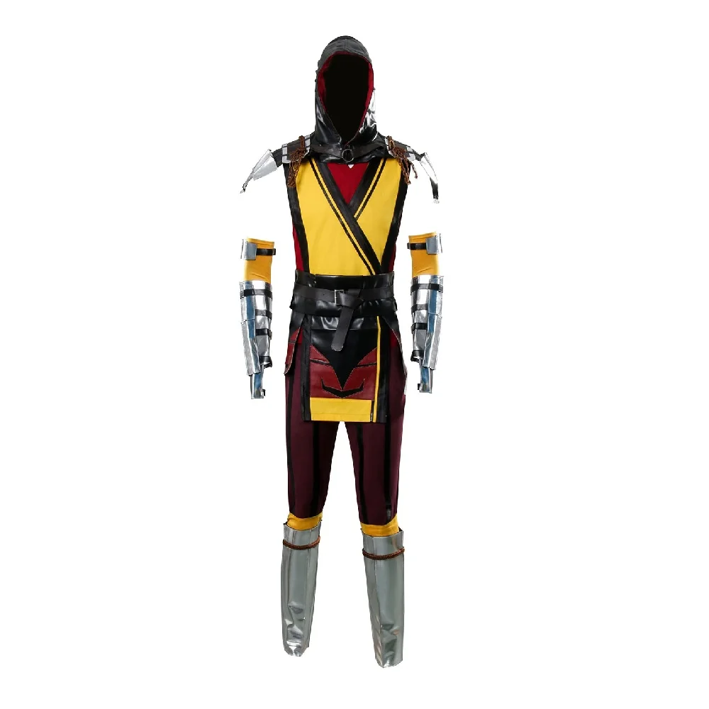 Mortal Kombat 11 SCORPION Cosplay Suit Full Set Game Mortal Kombat Halloween Cosplay Set (6)