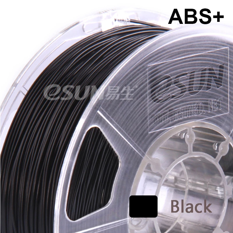 Горячая распродажа! Esun ABS, ABS+ PLA, пла, ударопрочный полистирол сверхвысокой ударной прочности+, ПВА, PETG, ePA, eTPU. 1,75 мм, Вес нетто: 1 кг из москвы россии - Цвет: ABS Plus Black