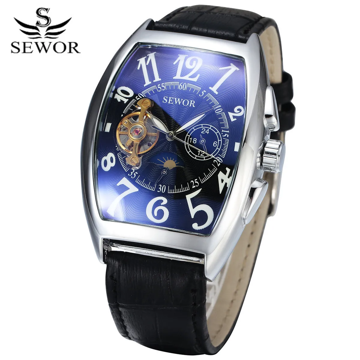 

Sewor MEN'S Watch Automatic Machine Hollow out Mechanical MEN'S Watch Casual MEN'S Watch Tourbillon Analog Watch