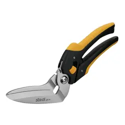 Stedi – ciseaux robustes de 10 pouces, ciseaux polyvalents, ciseaux pour carton et tapis, manche TPR, lames extrêmement tranchantes avec ailette 