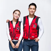 Фотография жилет настраиваемый печатный логотип Рыбалка Свадьба Реклама Открытый Мульти-карманы жилет режиссера волонтерская работа сгусток